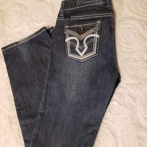 Cowgirl Up Don't Fence Me In Boot Cut Jeans size 6